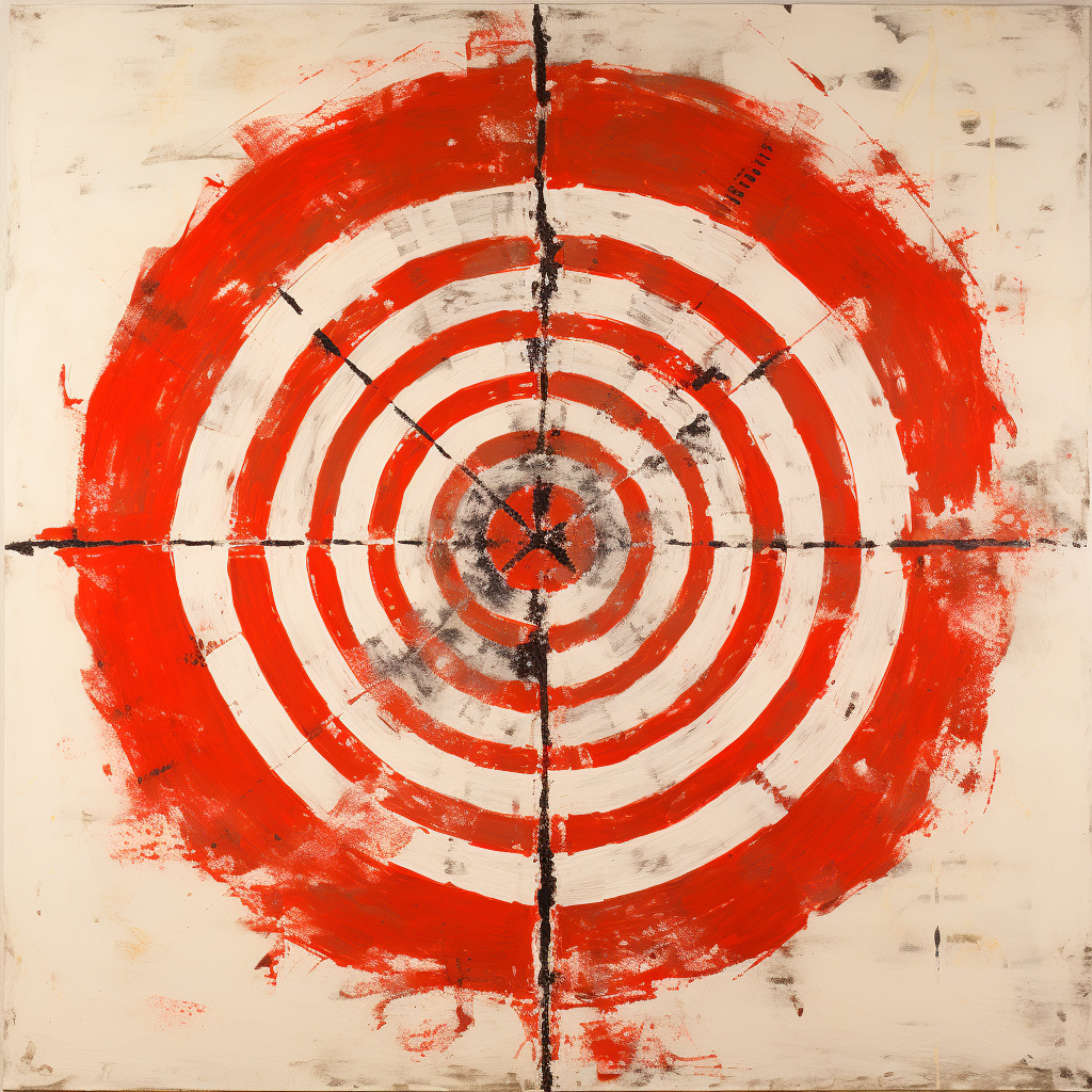 Red and white target with arrows