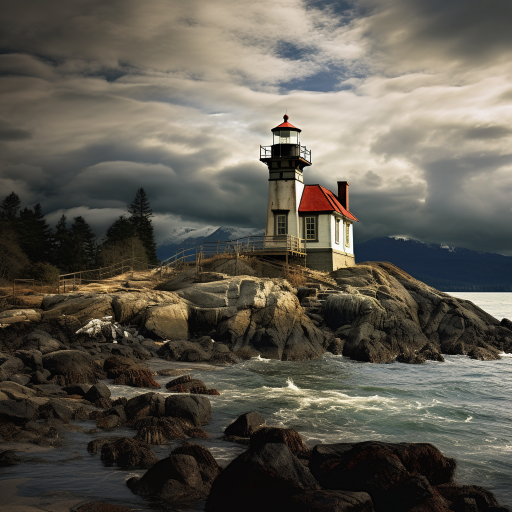 Artistic portrait of East Brother Lighthouse