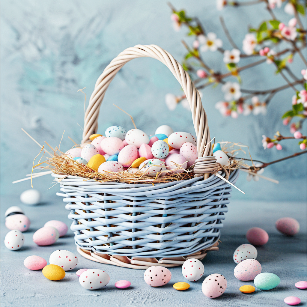 Easter basket with candy