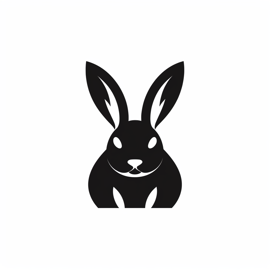 Simple black Easter bunny sign