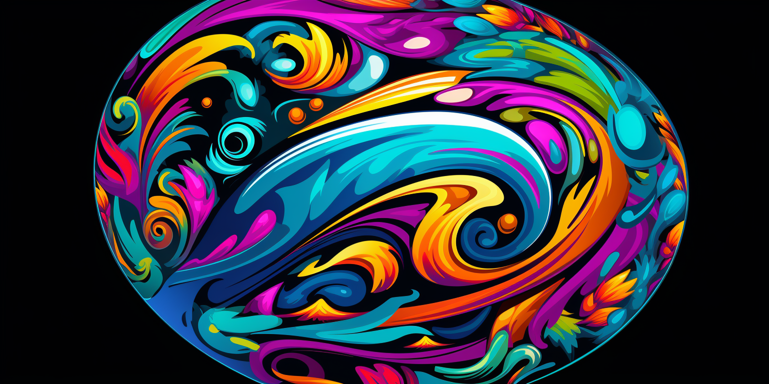 Easter Egg Pop-Art Graphic in Swirling Colors