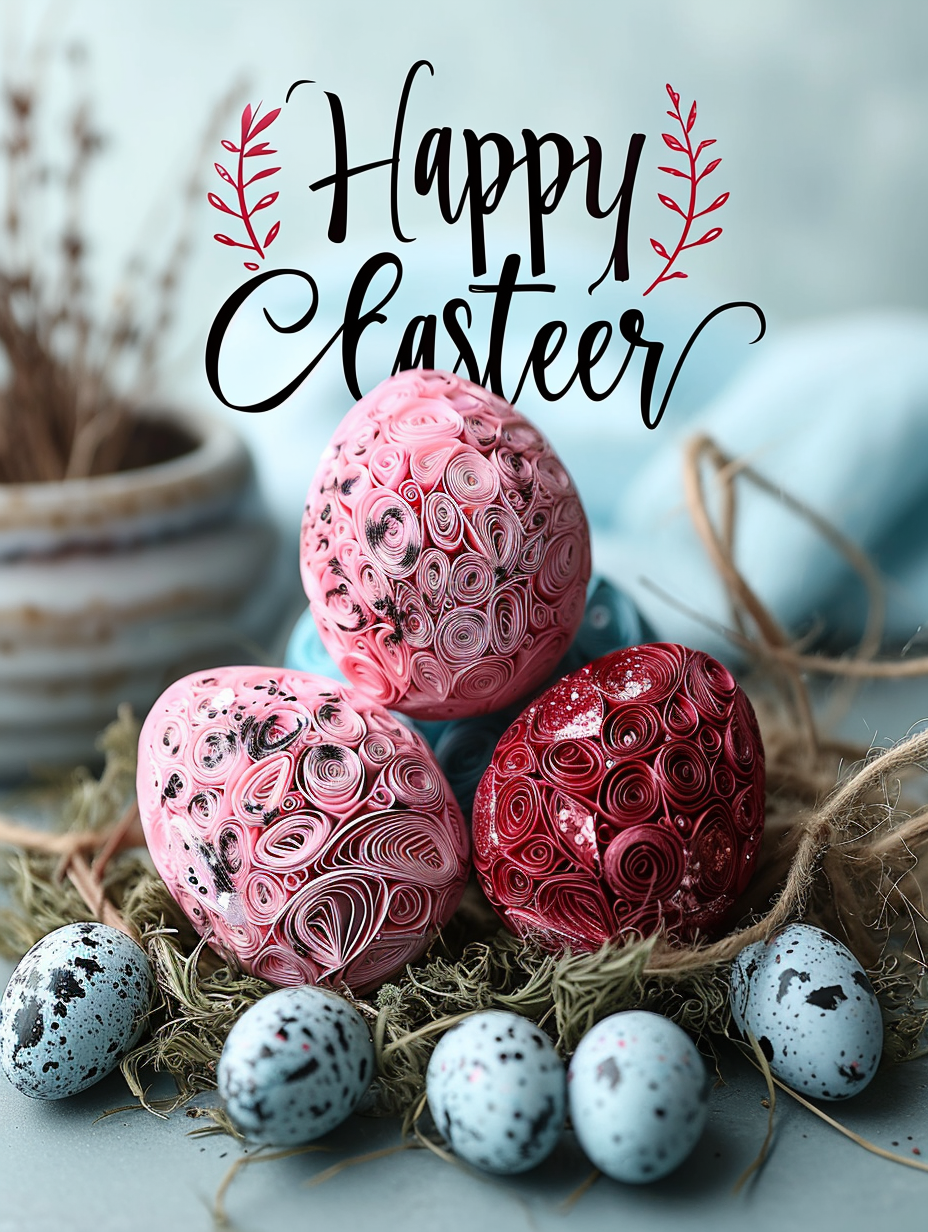 Easter eggs greeting card design