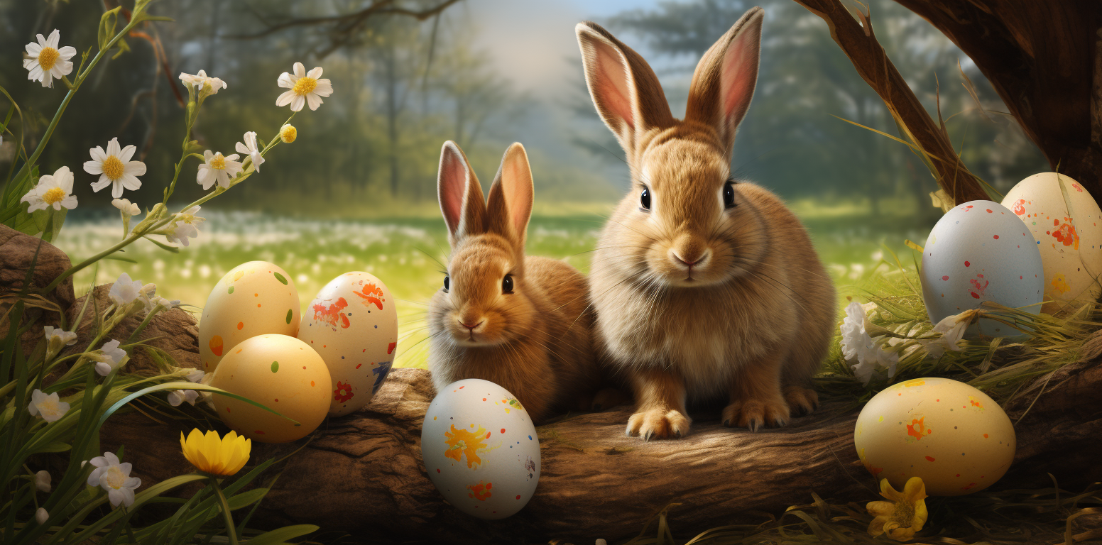 Easter rabbits and eggs fantasy artwork