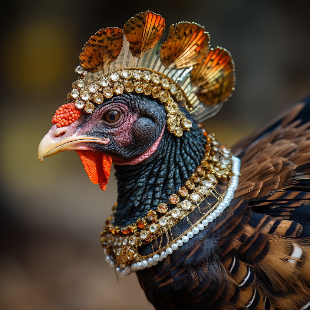 Eastern Wild Turkey with Gold Jewelry ??