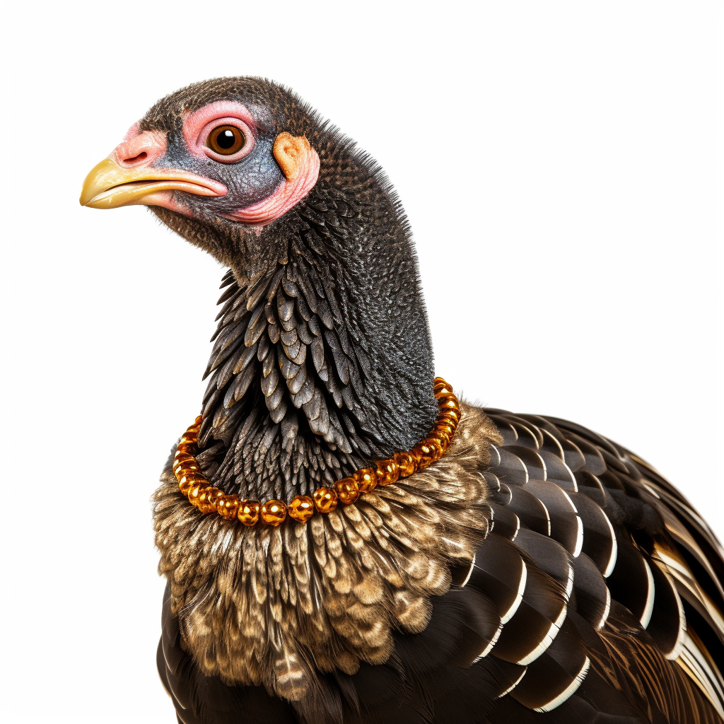 Eastern Wild Turkey with Gold Necklaces