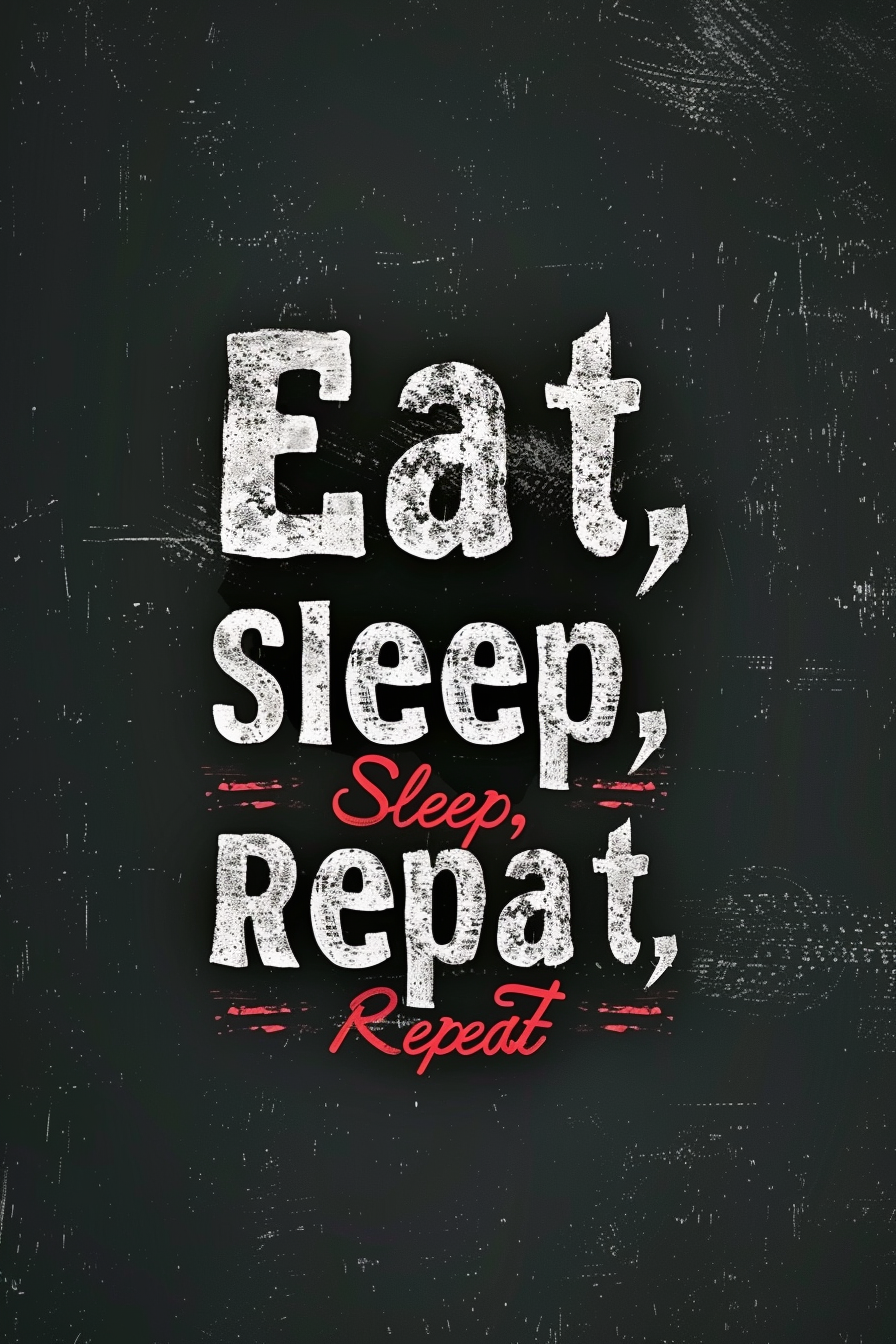 Eat Sleep Repeat Typography Design