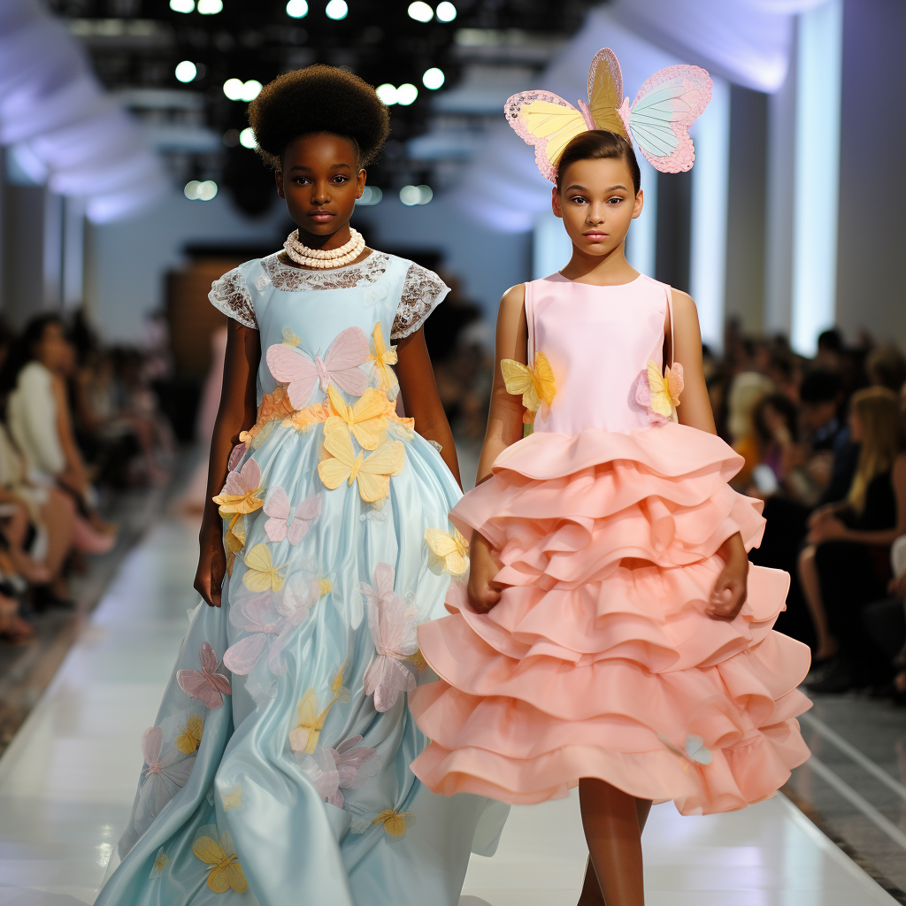 Ebony Kids in Pastel Couture Runway