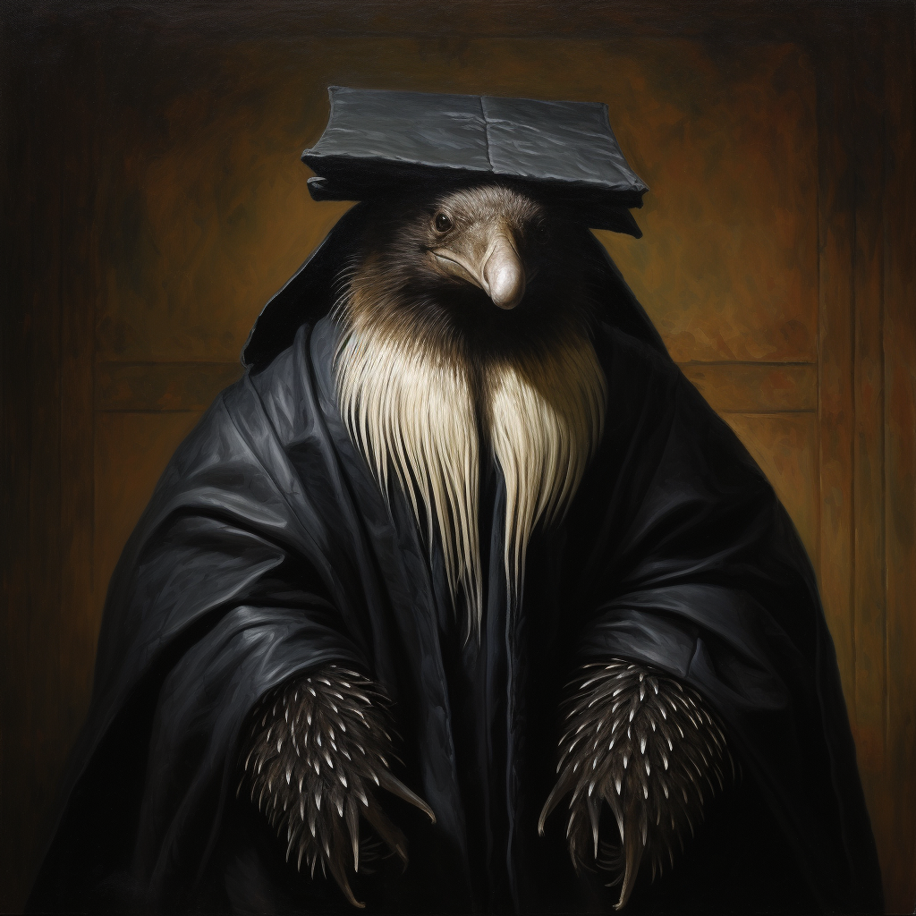 Echidna-man in black robes