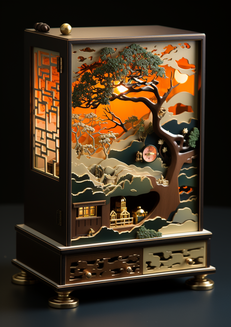 Oriental image with drawer organizer