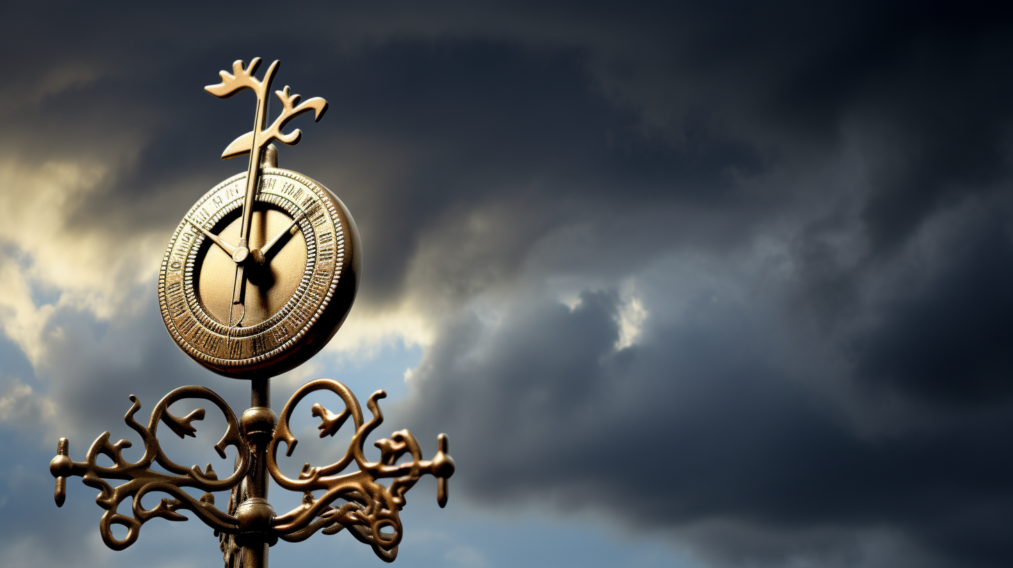 Weather vane pointing to rising interest rates