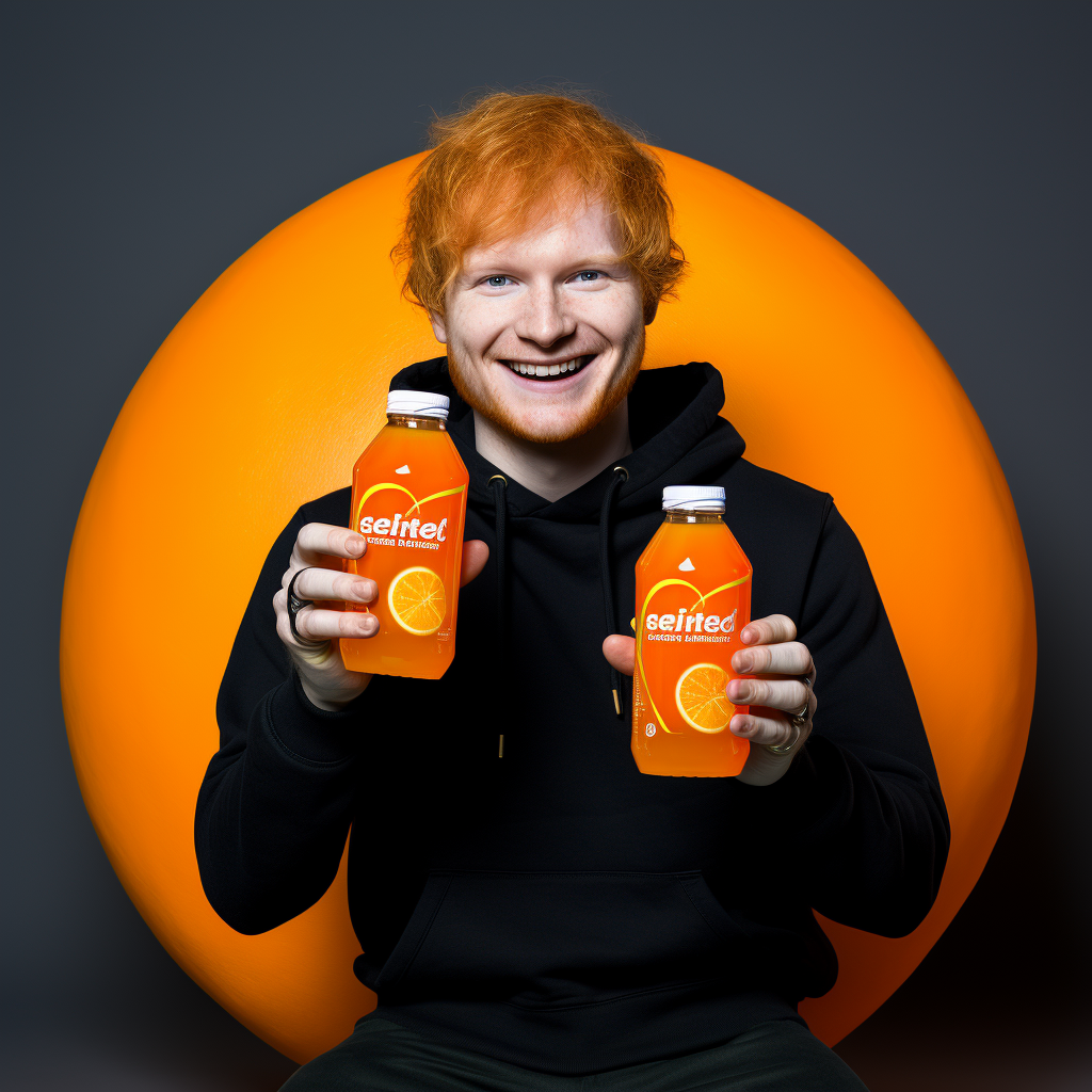 Ed Sheeran smiling and promoting Gatorade