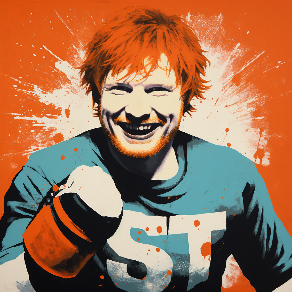 Ed Sheeran smiling as a boxer