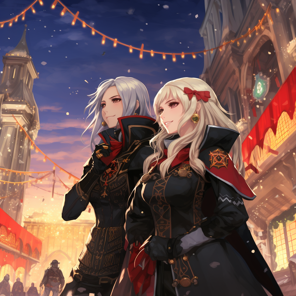 Edelgard and Female Byleth Ice Skating Date