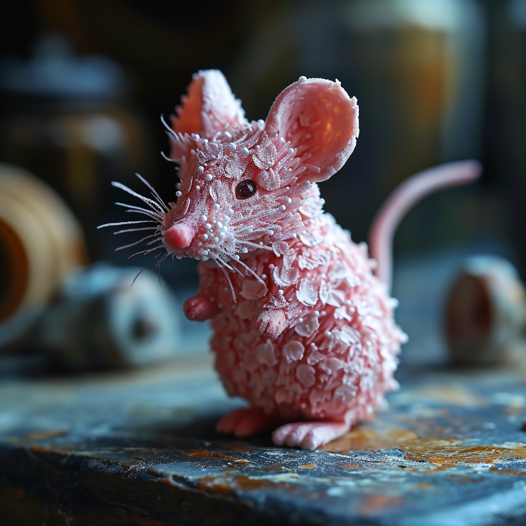 Adorable edible mouse made of frosting