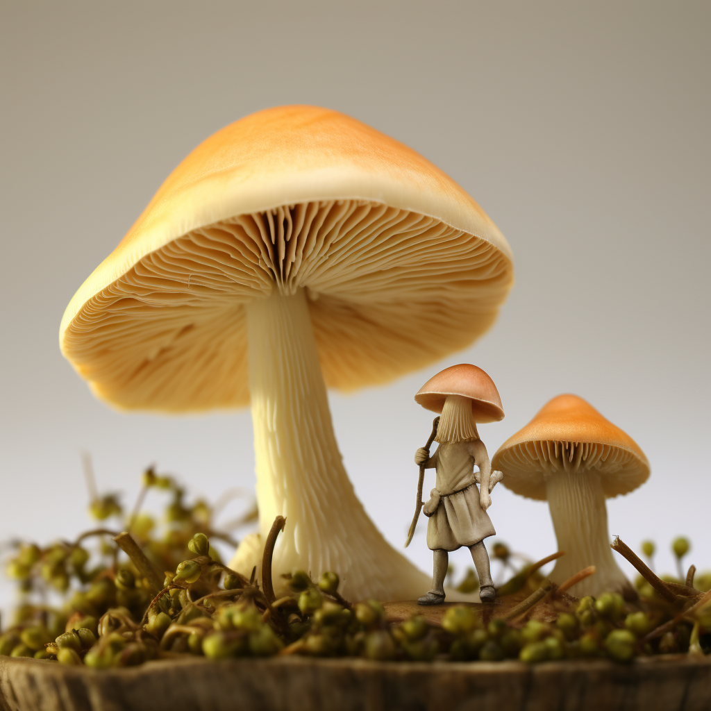 Adorable edible mushroom people characters