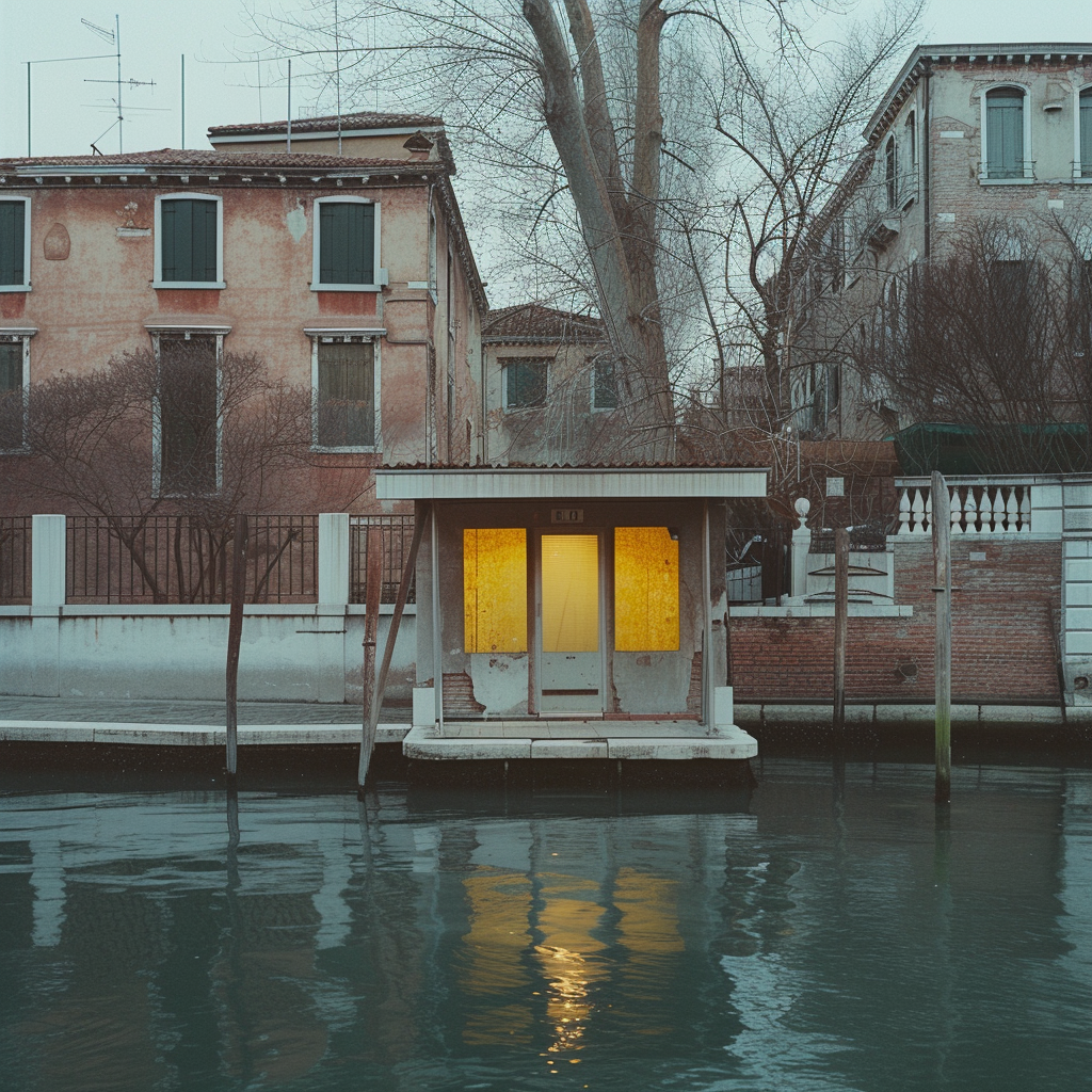 Venice documentary pavilion alongside canal