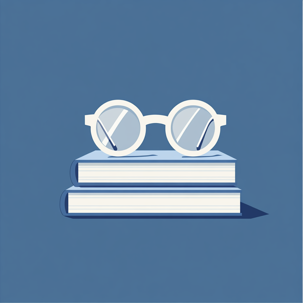 Vintage reading glasses on books