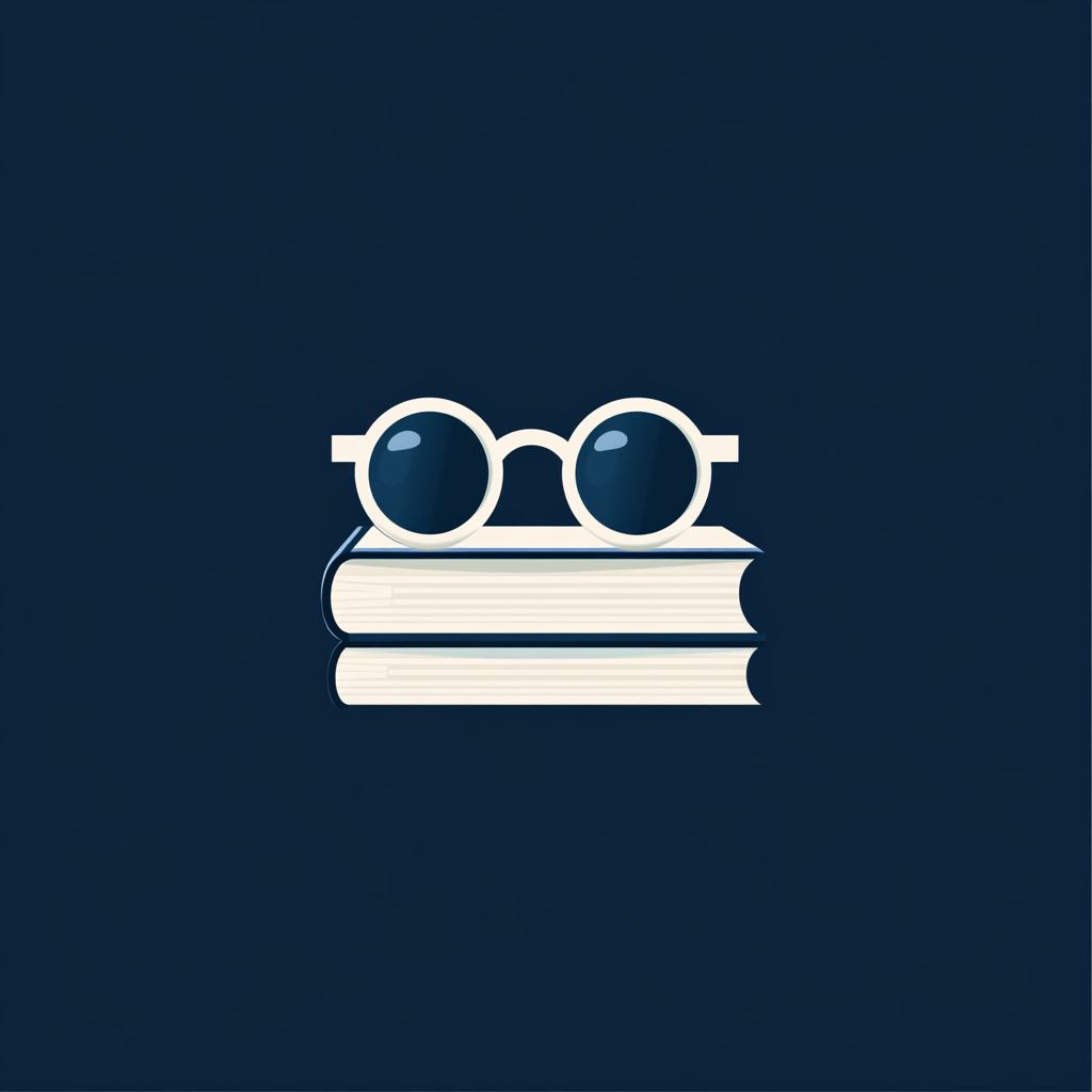 Professional Education Logo with Glasses and Books