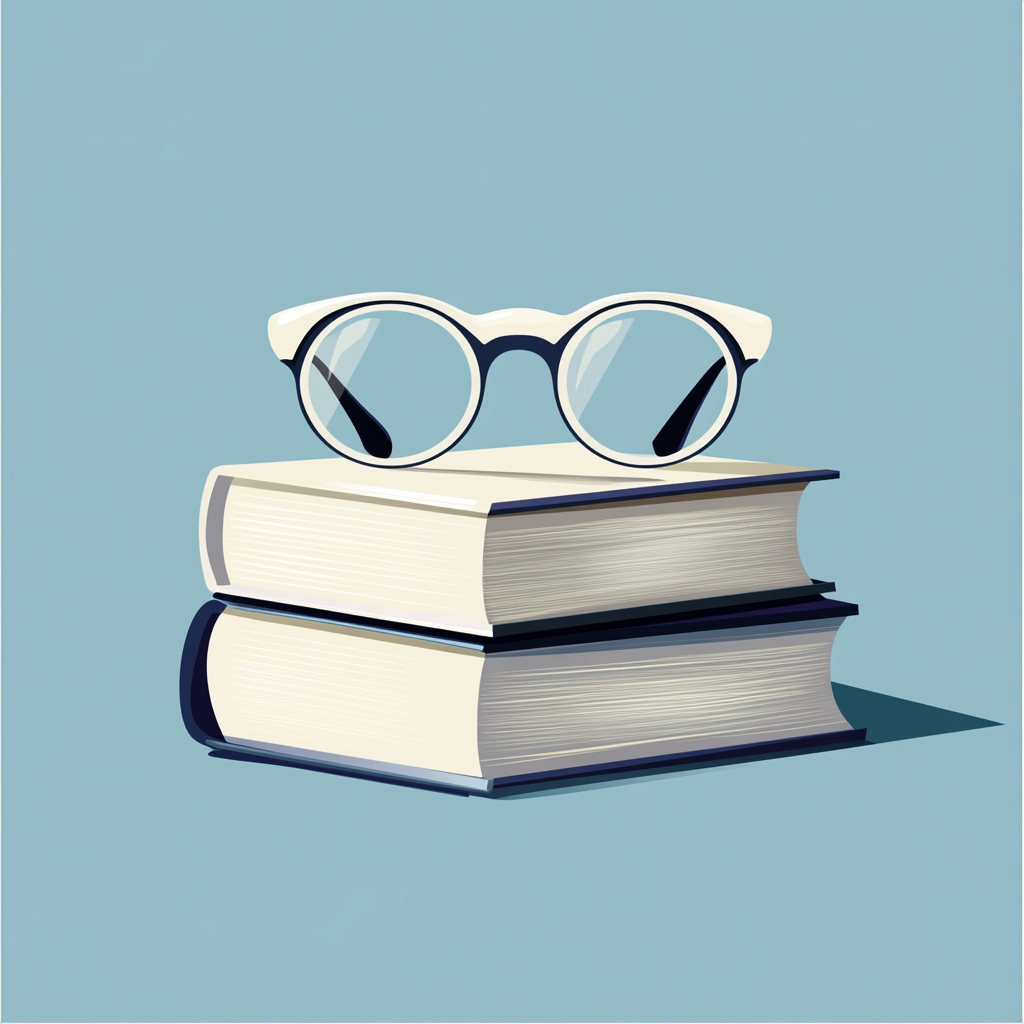 Vintage glasses on education logo