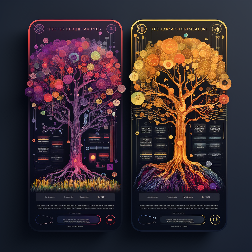 Colorful education tree of knowledge