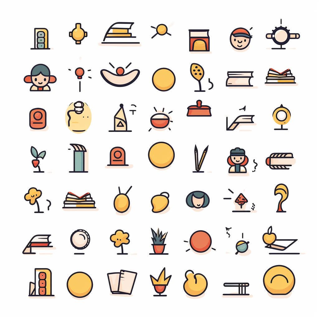 Educational school consultation icons sheet