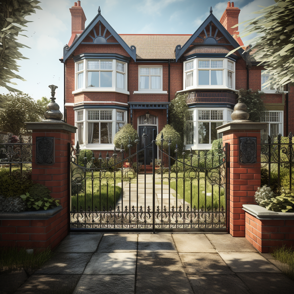 Edwardian front garden by seaside in Worthing, UK