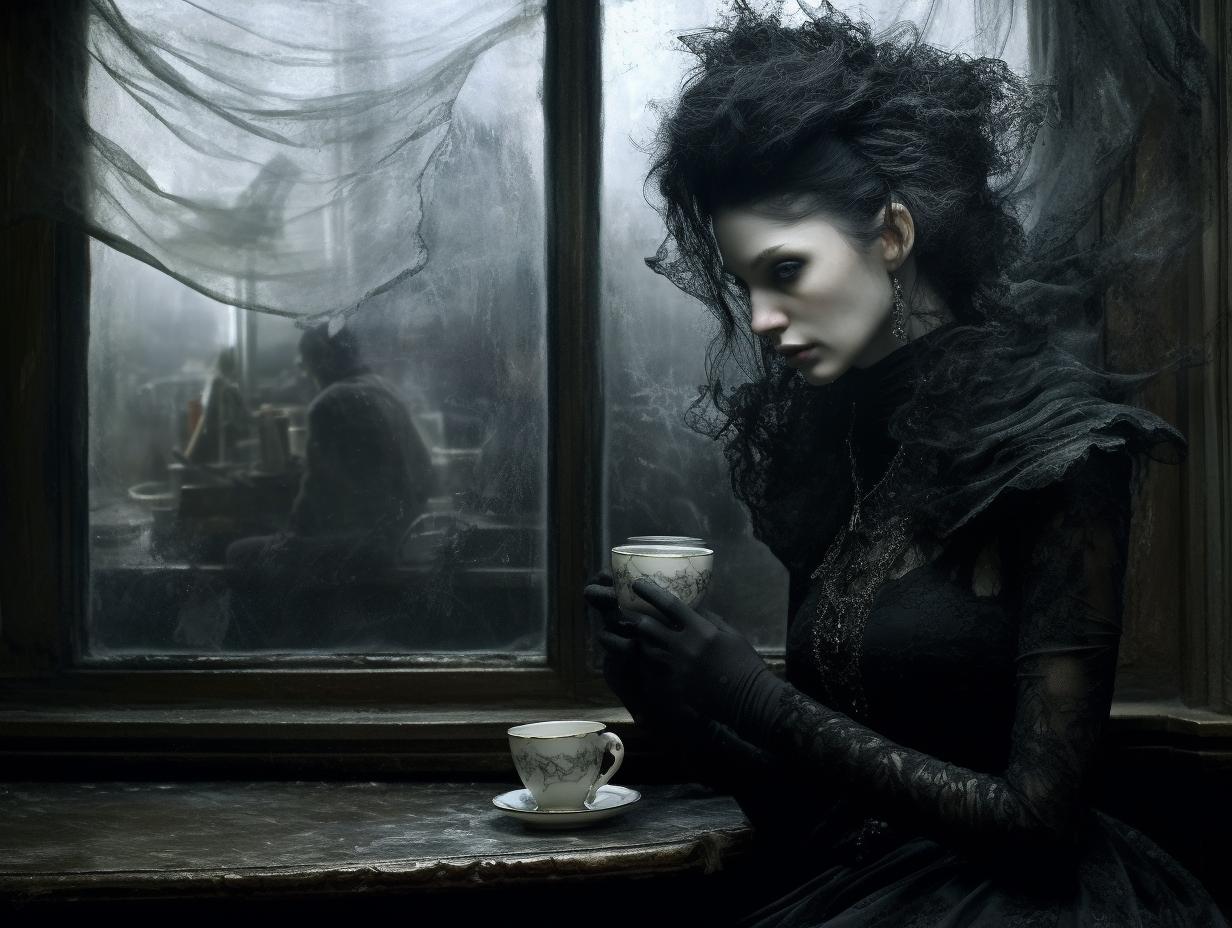 Gothic Parisian Cafe Scene