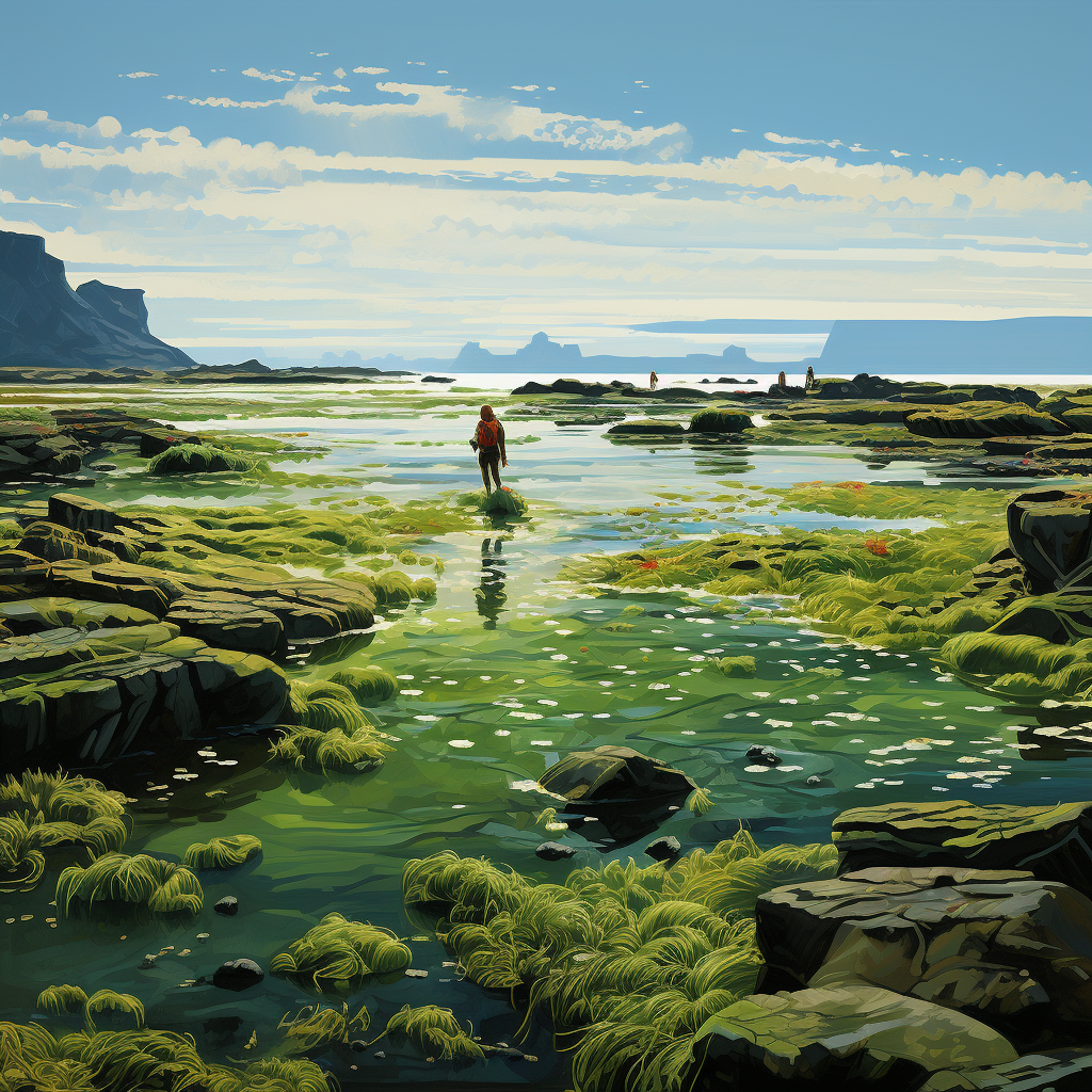 Eelgrass at low tide illustration