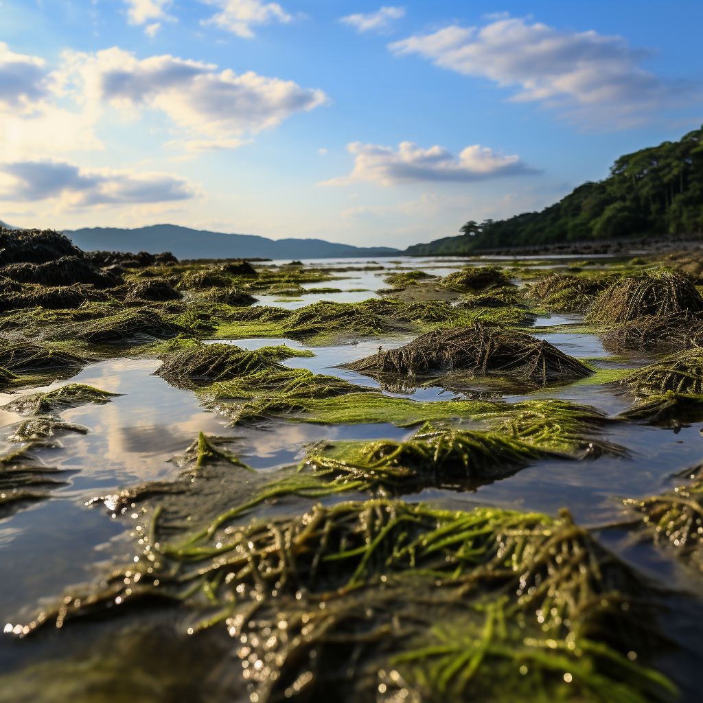 Beautiful eelgrass at low tide