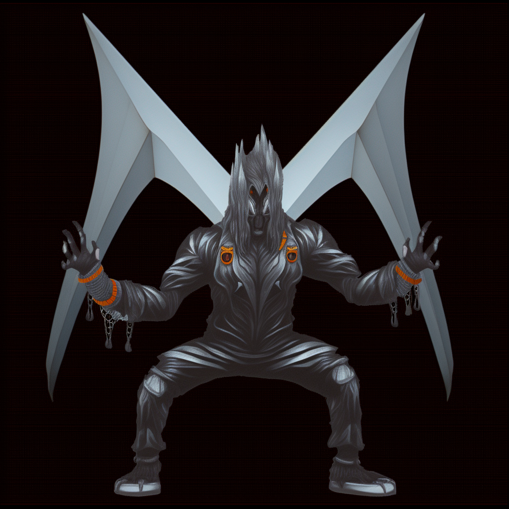 Full Body Boy Character with Bat Wings