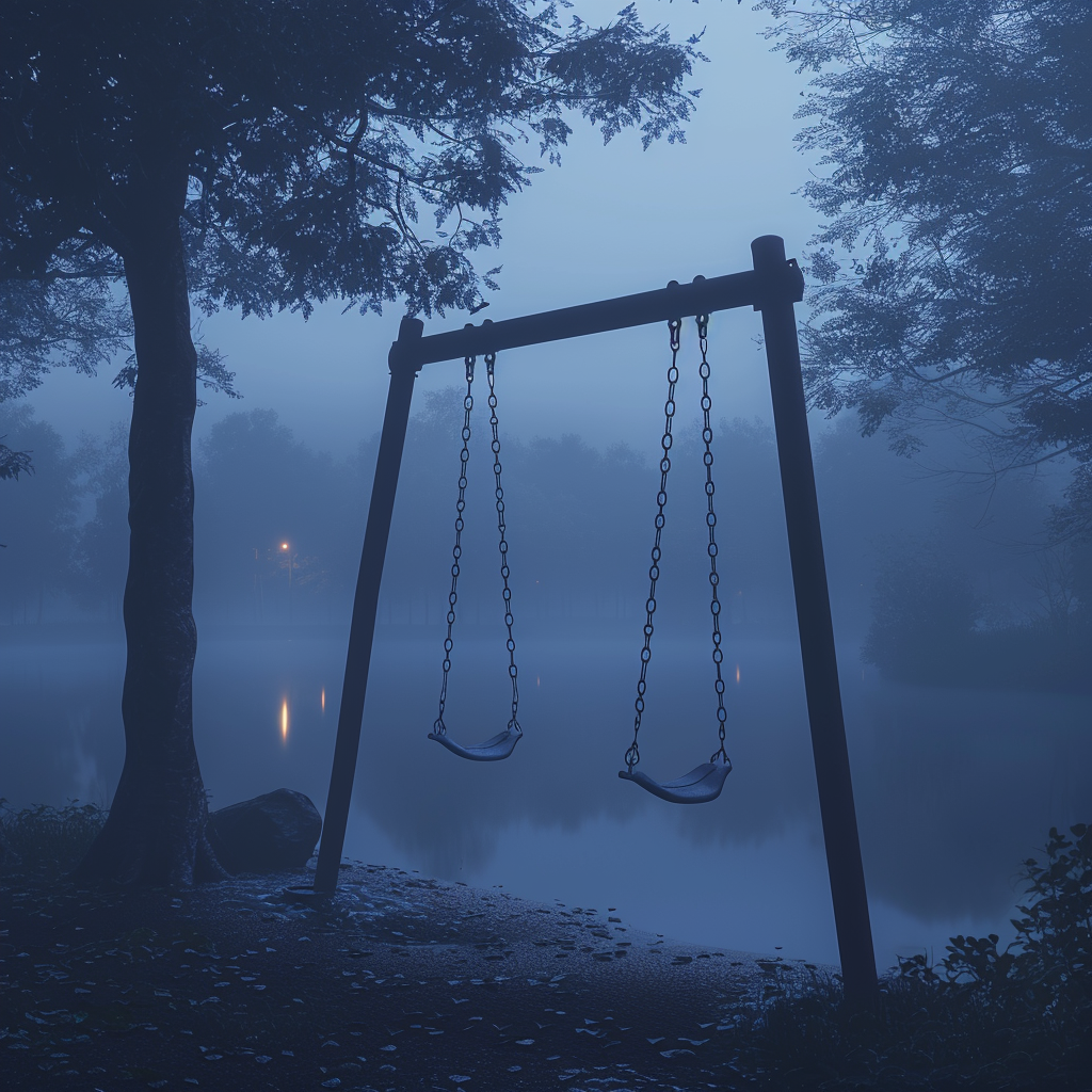 Swing Set in Thick Fog