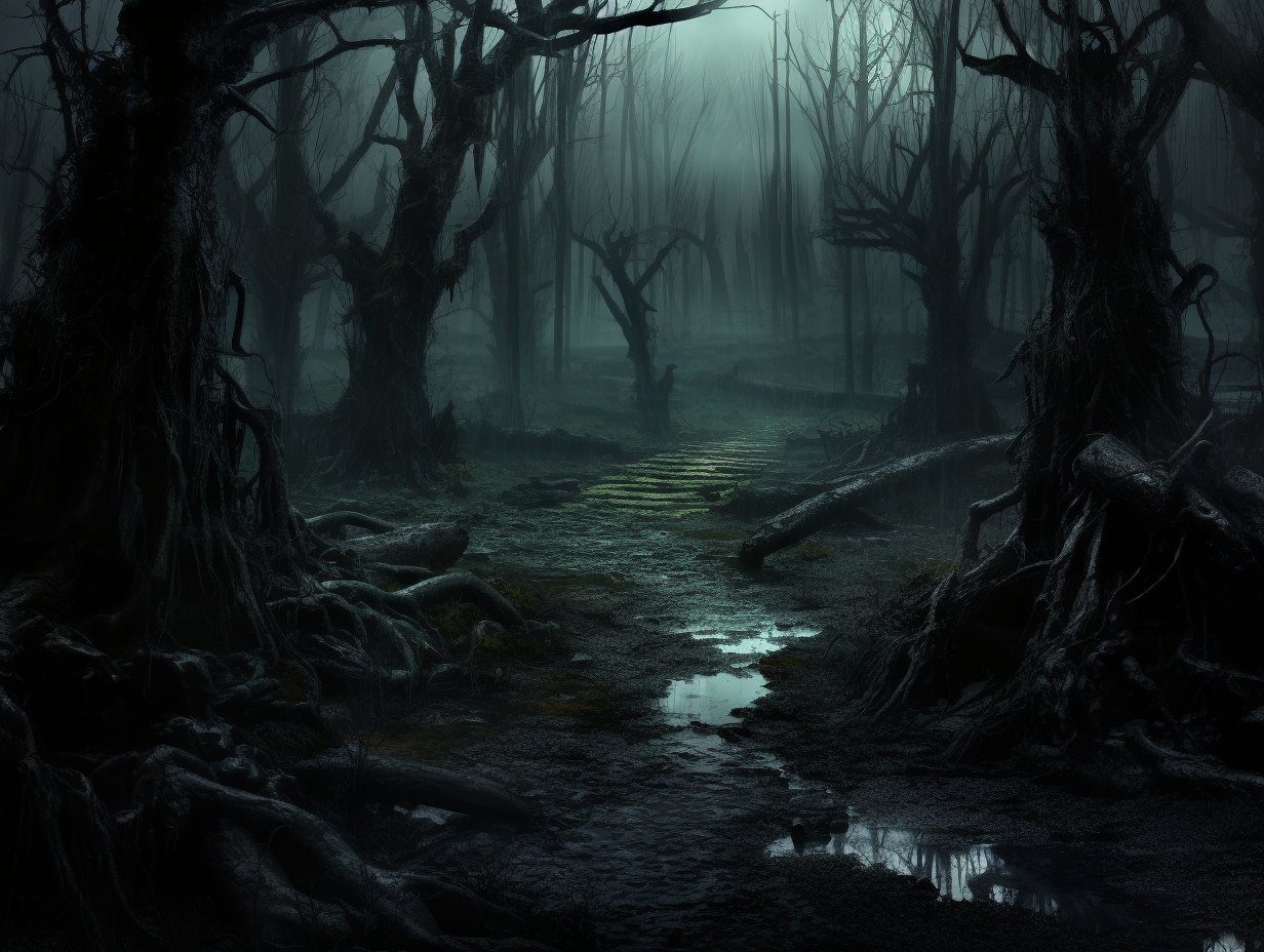 Spooky forest with a chilling atmosphere