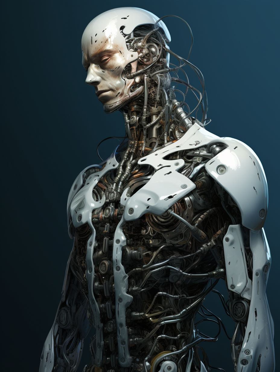 Eerie cybernetic human concept art