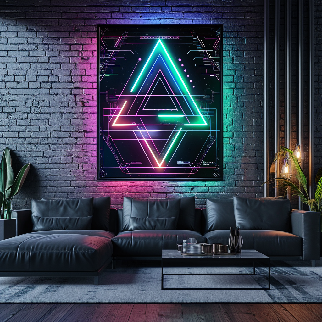 EGER Cinematic Logo in Neon Triangles