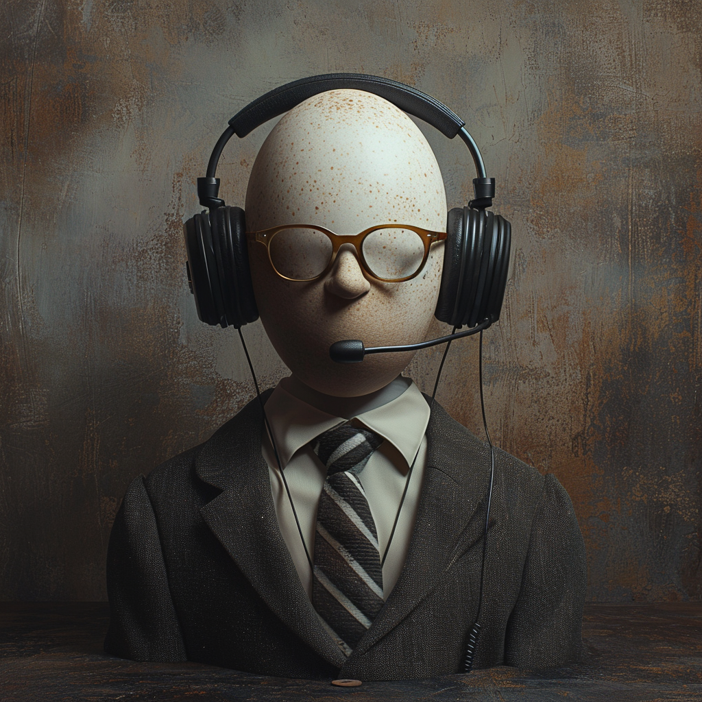 Egg Man wearing Headphones