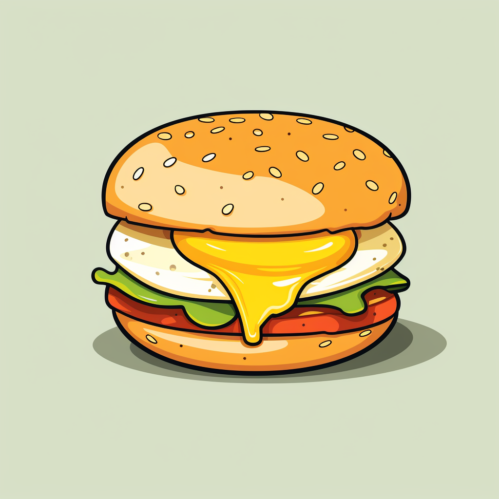 Cartoon Egg McMuffin illustration