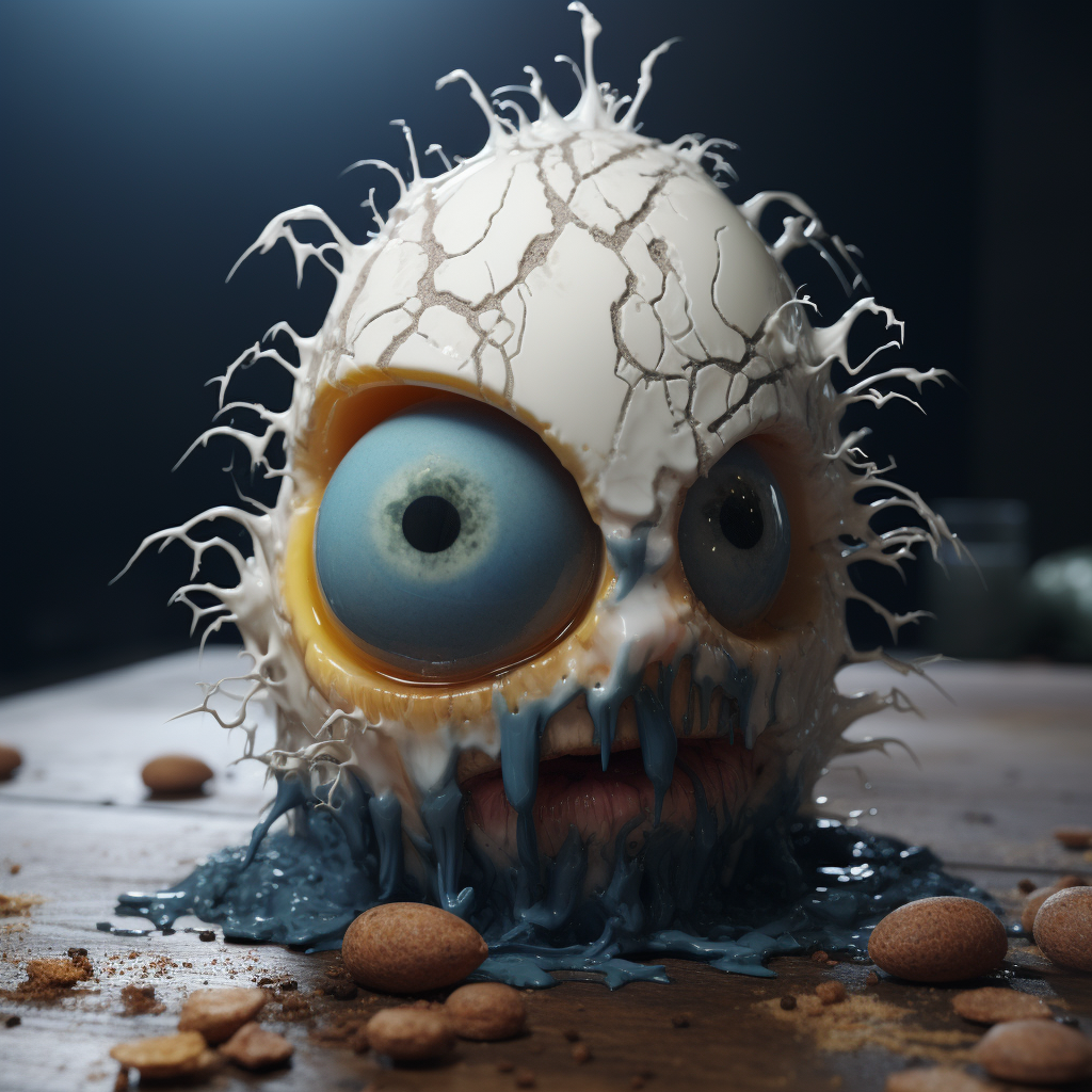 Cute Egg Monster with One Eyeball