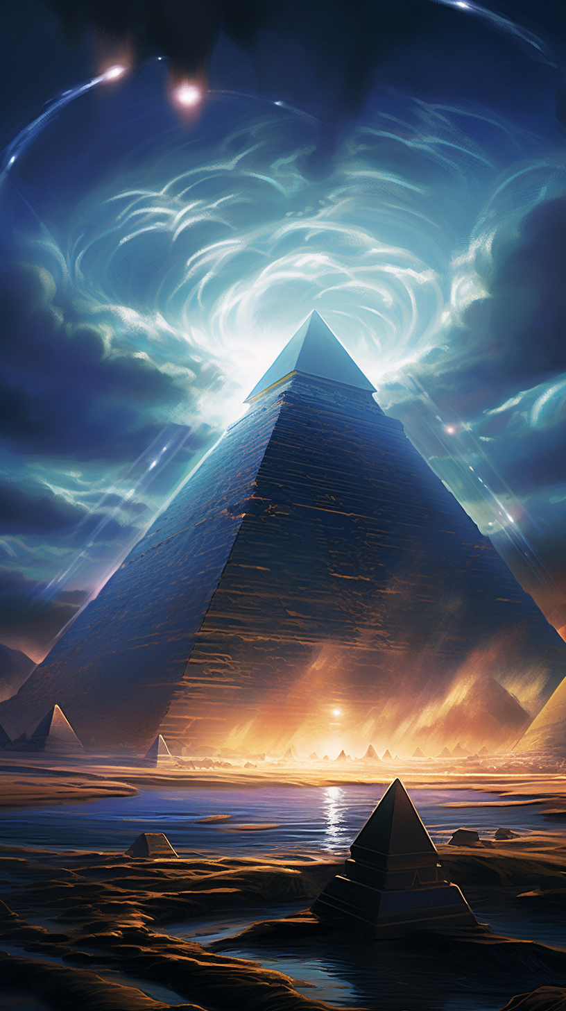 Pyramids of Egypt with Energy Waves