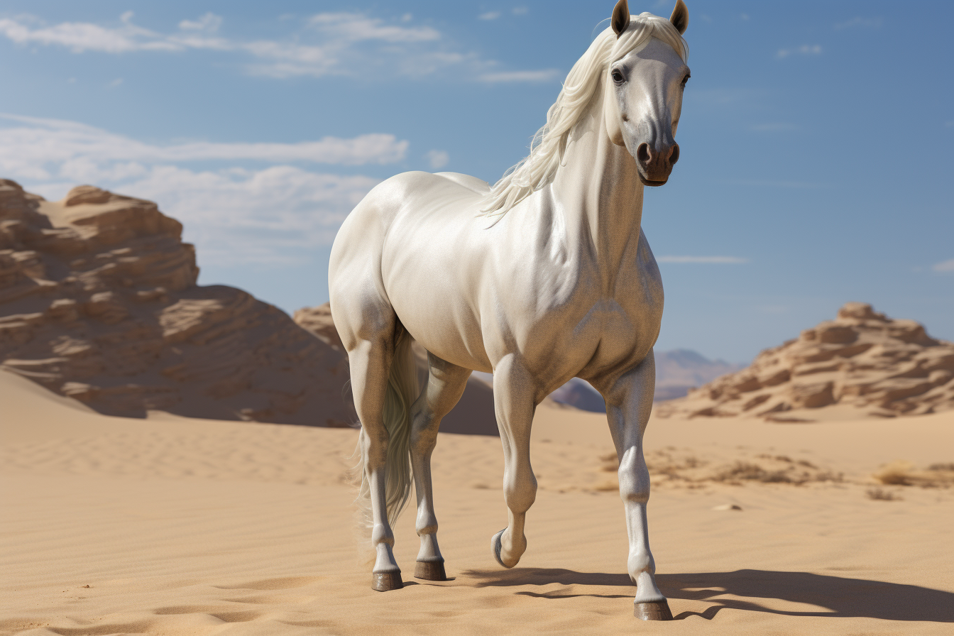 Beautiful oil painting of Arabian stallion