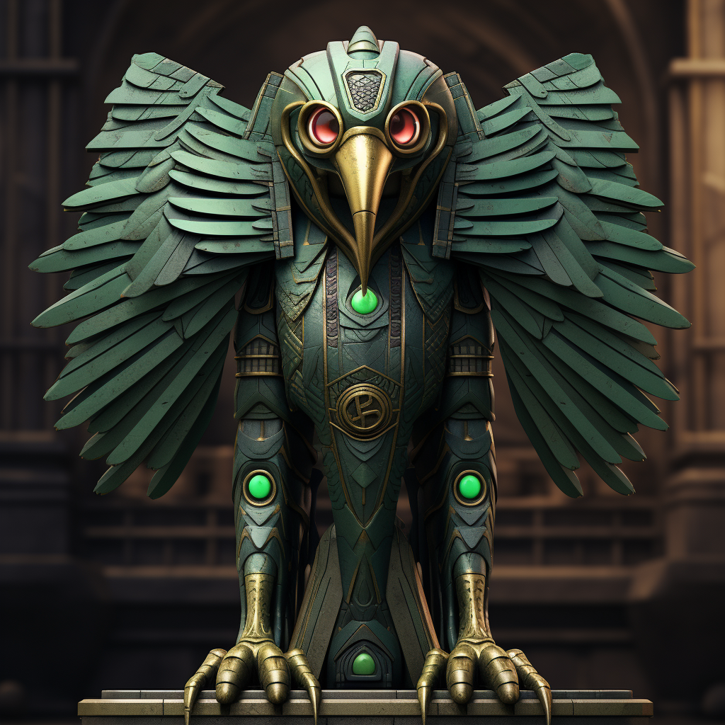 Dark and Ominous Egyptian Bird Statue