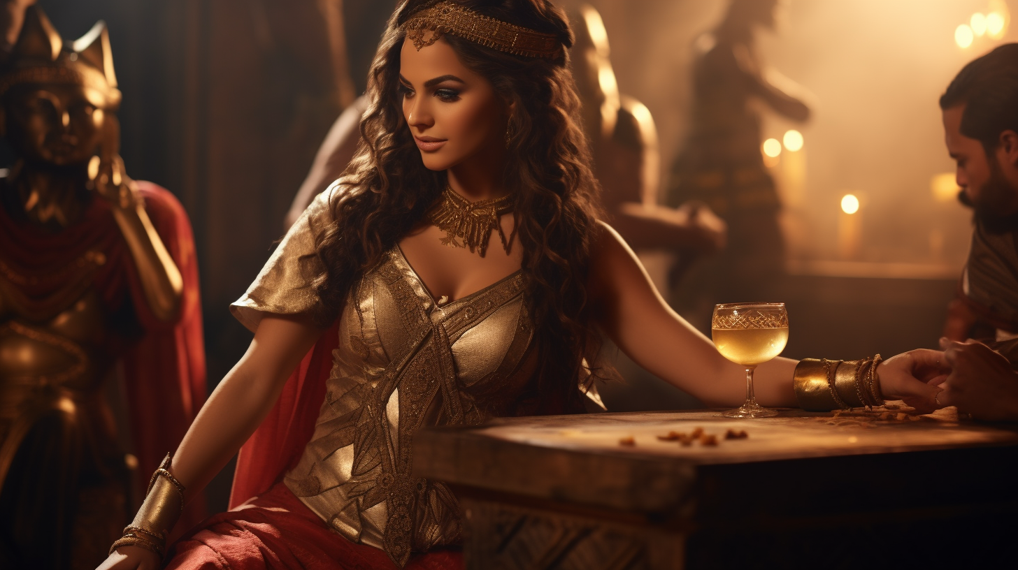 Gorgeous Egyptian God with Wine Pouring