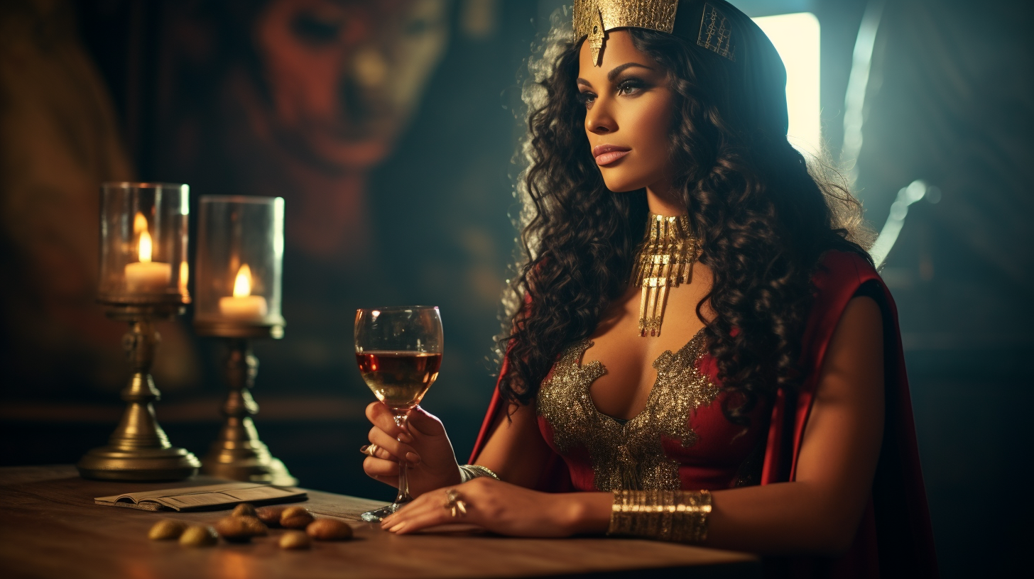 Beautiful Egyptian God with Wine Glass