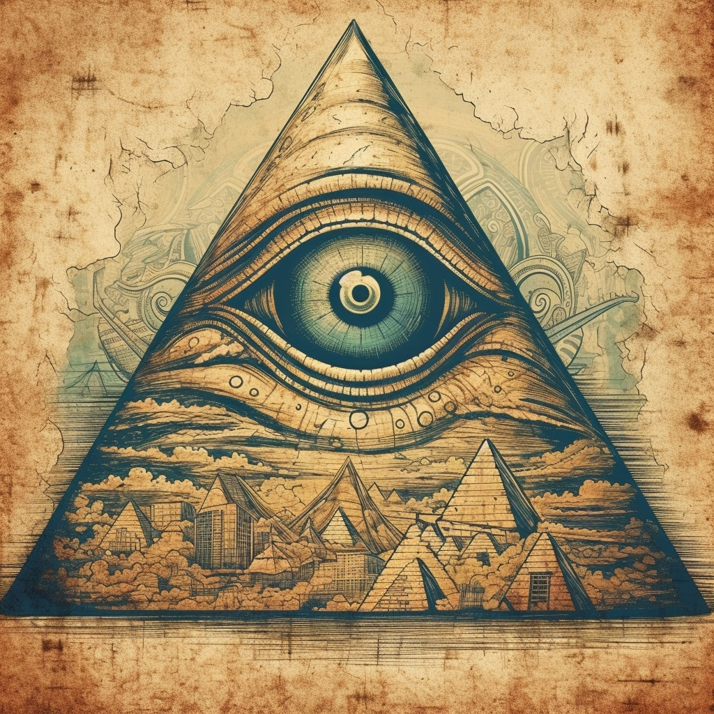 Crying Eye on Egyptian Illuminati Pyramid