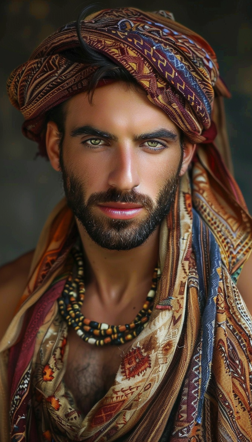 Handsome Egyptian man traditional attire