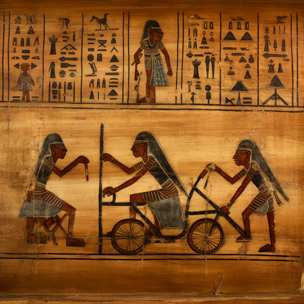 Ancient Egyptian Skateboarding Hieroglyphics