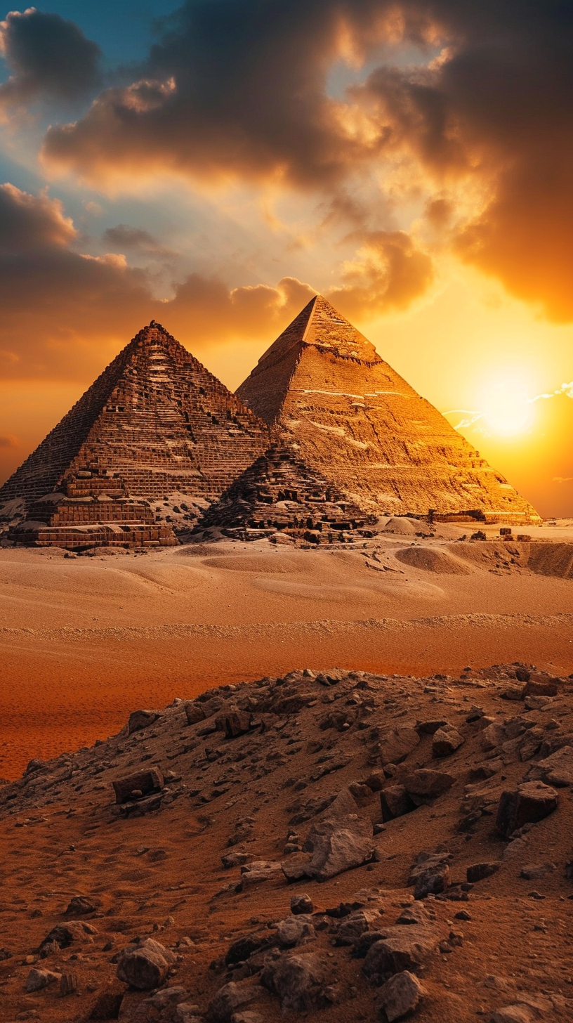 Egyptian Pyramids Sunrise Tower Picture