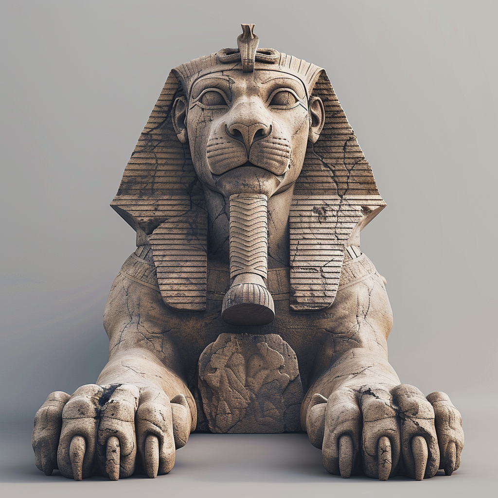 Egyptian Sphinx Frontal View Realistic