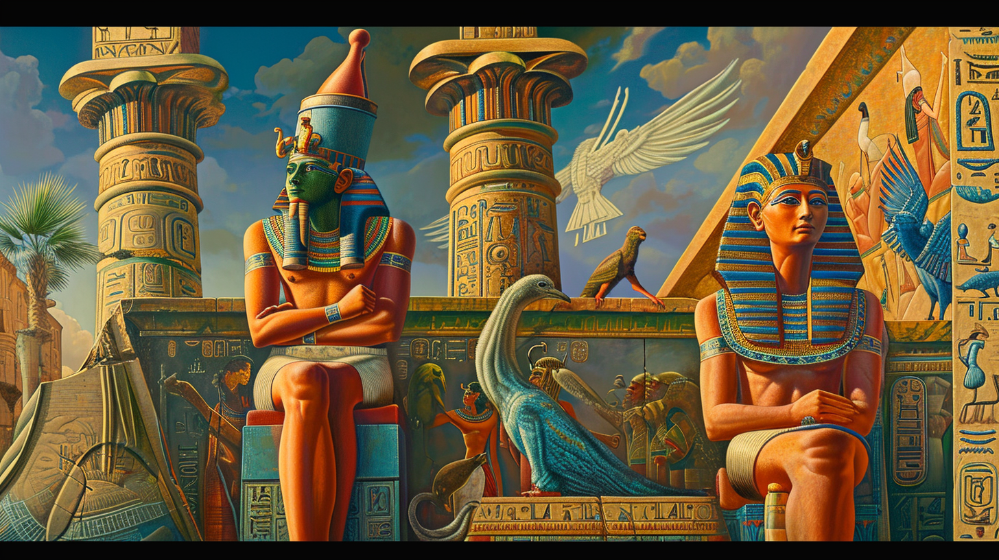 Vibrant Egyptian Surrealism Culture Artwork