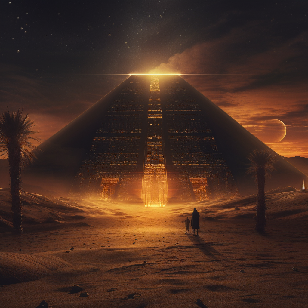 Image of a Giant Egyptian Temple with an Evil Aura