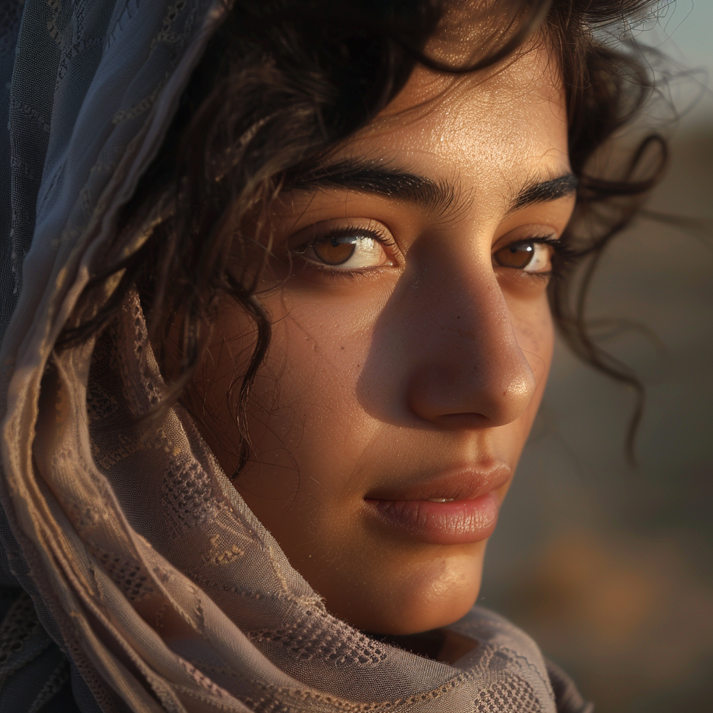 Egyptian woman portrait light 8k